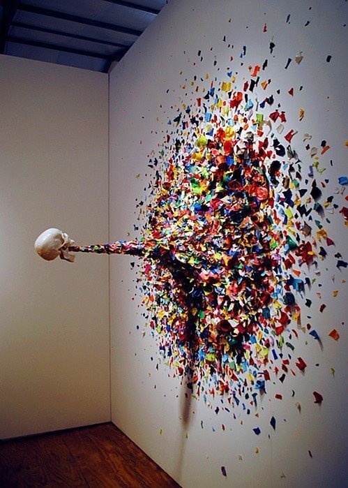 Miami-based Typoe created this insane piece earlier in the year titled Confetti Death #insane #art