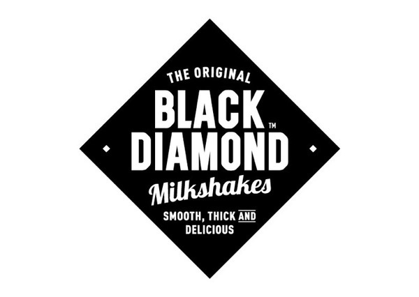 black diamond shake > Buddy creative #milkshakes #branding #1950s #sweet #diamonds #identity #type #typography
