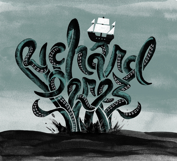 Friends of Type: Richard Perez #ships #ocean #lettering #script #kraken #of #richard #octopus #sea #ship #perez #skinny #type #friends #typography