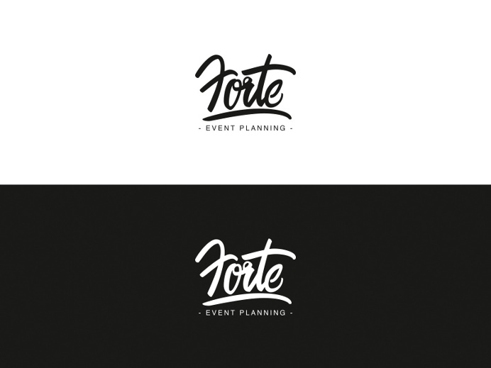 Forte Logo for a event planning service. #lettering #type #typography #brushpen #vector #logo #logodesign #pen #paper #illustrator