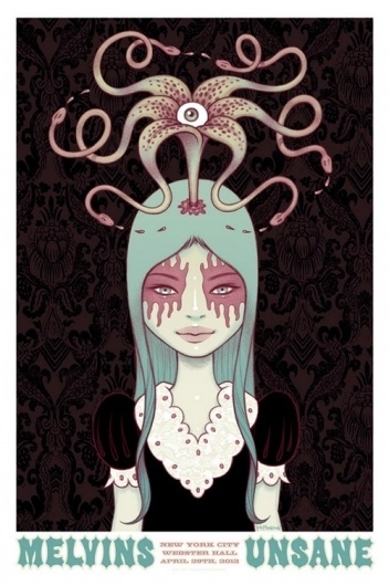 Printing Tara McPherson's Melvins poster | Burlesque of North America #screen #illustration #print