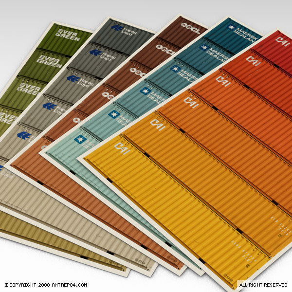 Image of Container Poster Set (5 posters) #shipping #container #color #photography #poster #containers