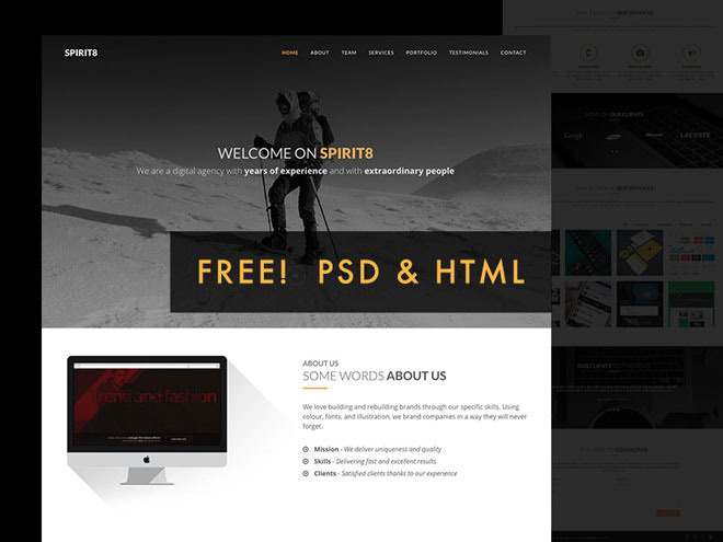 Spirit8 : Free Responsive HTML Template