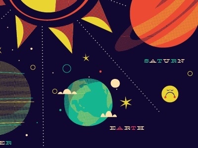 Dribbble - Solar System Tee by Brent Couchman #illustration #stars