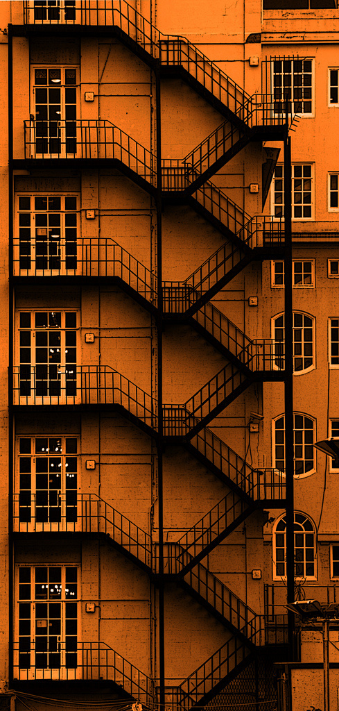 Adelphi Hotel Liverpool. Metal staircase