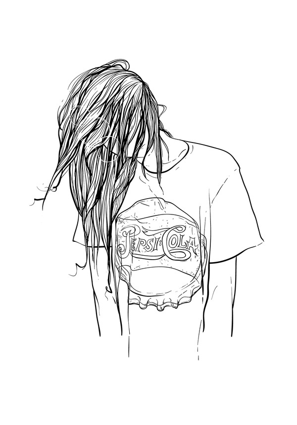 Untitled by Rafael Kuhnen #drawing #hair #pepsi #illustration #bw