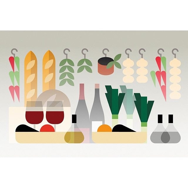 Re:porter magazine illustrations by Studio Hey #illustration #icon #iconic #food #vegetable #geometric #flat