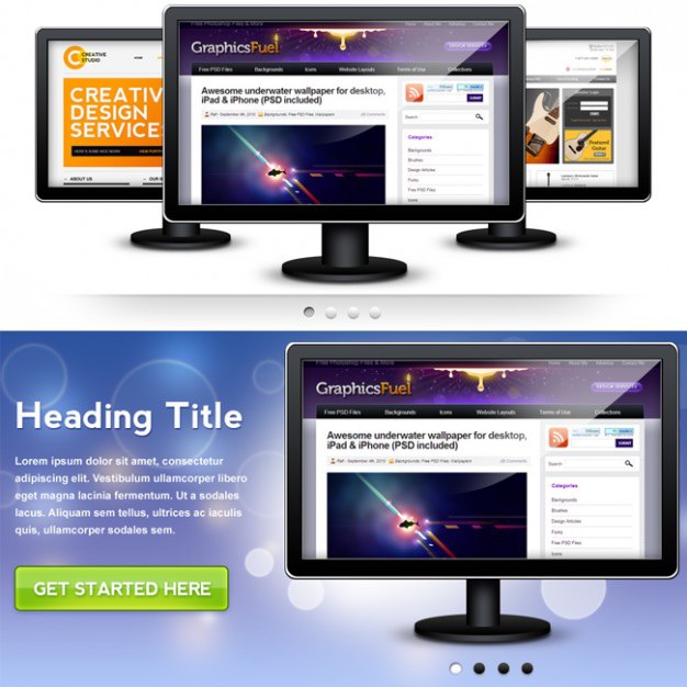Psd monitor graphic for your website header slideshow Free Psd. See more inspiration related to Website, Header, Graphic, Backgrounds, Monitor, Psd, Files, Website background and Slideshow on Freepik.