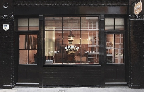 Dope Stuff #lettering #front #shop #painted #store #signage #edwin #hand #typography