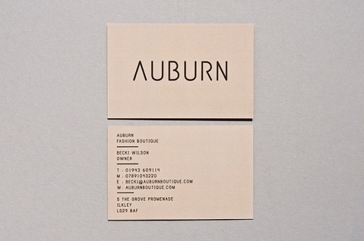 Auburn - Workshop Graphic Design & Print - Leeds, West Yorkshire #fashion #logotype #cards #business
