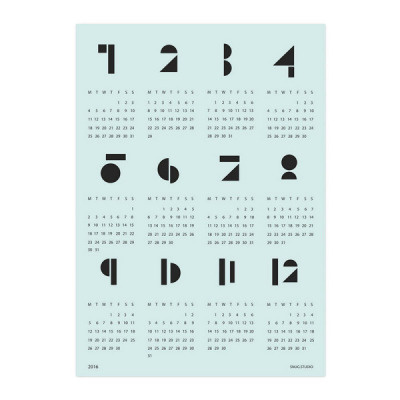 SNUG.TOYBLOCKS CALENDAR 2015 BY SNUG.STUDIO € 18.90 Available in several colors, this wall calendar features circles, semi-circles, tri