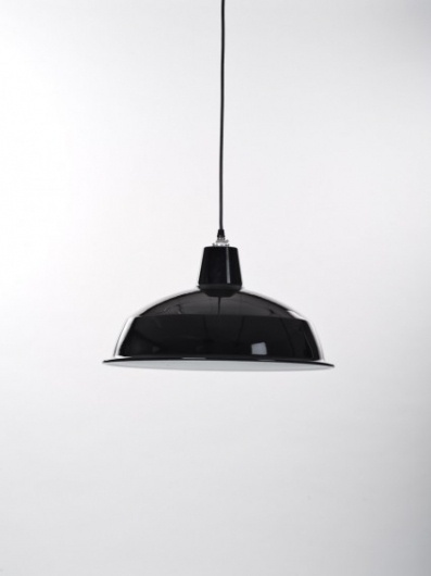 Black Industrial Pendant Light for Workroom Design - Douglas + Bec #shade #lamp #retro