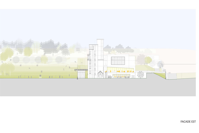 Sanatorium, architecture, drawing