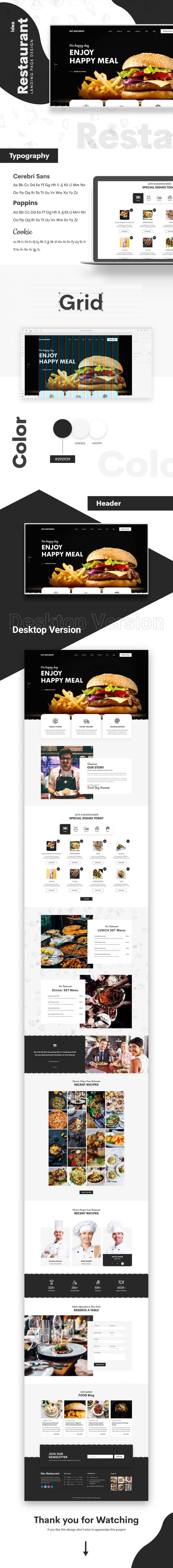 Free Dev Restaurant Web UIUX Design