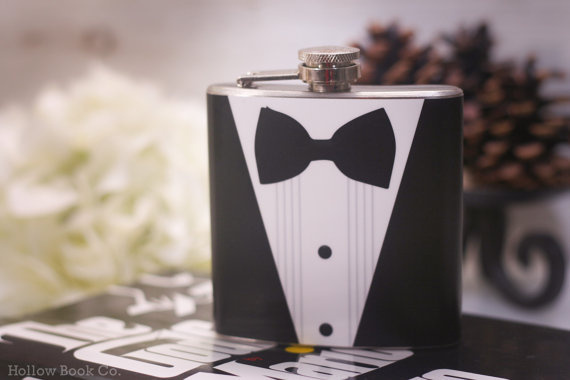 Hollow Book Safe and Tuxedo Hip Flask The by HollowBookCo on Etsy #mario #white #red #safe #godfather #flask #design #books #book #black #the #hollow #puzo #tuxedo #bow #velvet #tie
