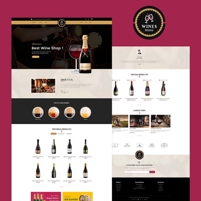 #WineYard - #Drink Store - #Prestashop #Responsive #Theme | #TemplateTrip #eCommerce #Website #Design #Template