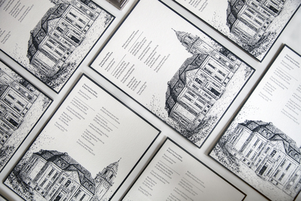 Wedding Invitations – By Jon Cleave & Emma Reynolds #invite #debossing #invitation #reynolds #print #jon #block #illustration #deboss #emma #invites #cleave #wedding #foil