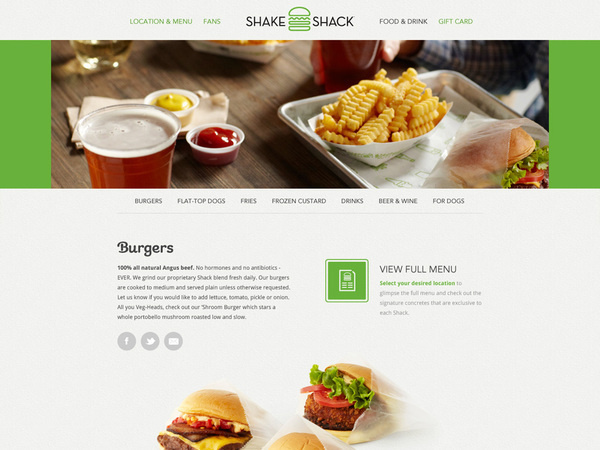 Shake Shack Website #branding