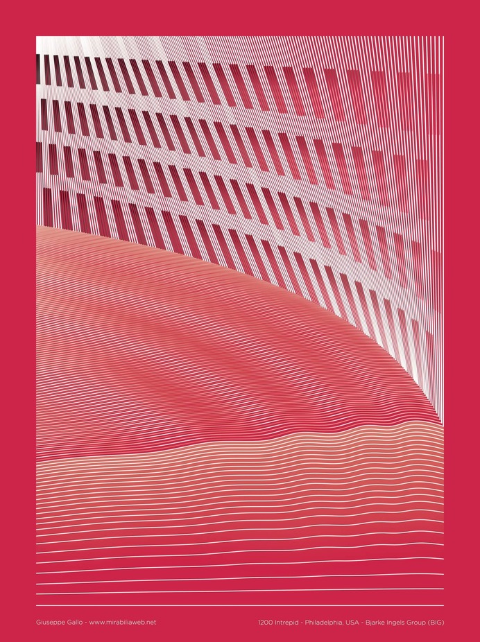 Poster of 1200 Intrepid, design Giuseppe Gallo, Bjarke Ingels Group - BIG Syntax poster Series