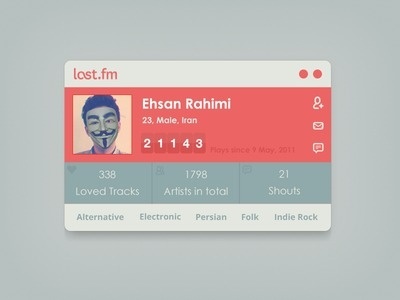 last.fm profile #flat #icons #ui #illustration #web