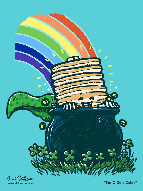 Captain Pancake is at the end of the rainbow with a little luck and gold! #stpatricksday #stpatricks #shamrock #green #march #lucky #captainpancake #hero #superhero #cape #pancakes #breakfast