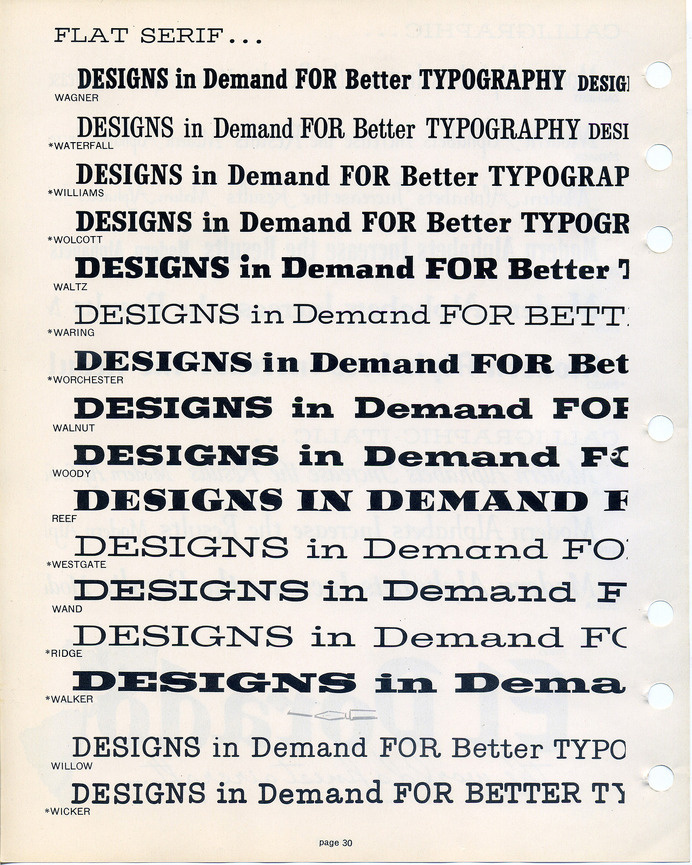 Filmotype slab-serif type specimen #slab #type #specimen #serif