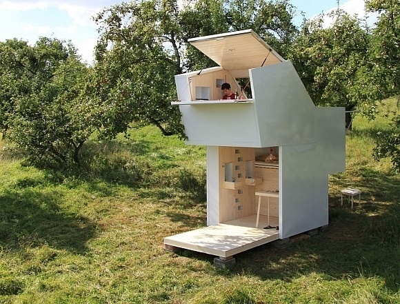 Neither a tiny house nor a treehouse, Arcadia the Spirit Shelter is a furnished backyard hangout for exploration and meditation. The Allergu #tiny #living #homes #architecture #cabins