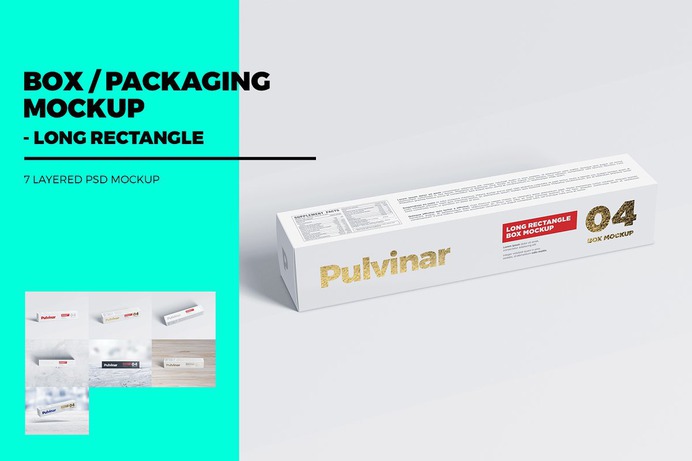 Long Rectanglr Box Mockuip for Medicine Branding