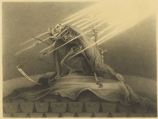 The Wily Grasser meets The Opium Eater - 50 Watts #ver #death #illustration #alexander #huell #light