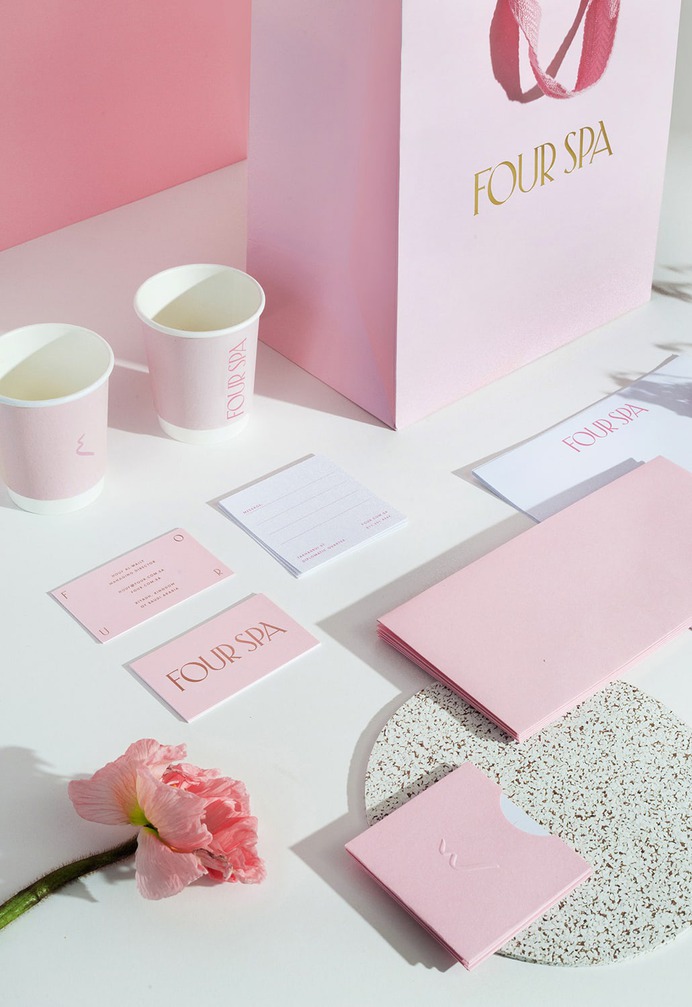 Four Spa - Mindsparkle Mag Nice People designed the branding for Four Spa – a luxury nail salon & spa located in Saudi Arabia. #logo #packaging #identity #branding #design #color #photography #graphic #design #gallery #blog #project #mindsparkle #mag #beautiful #portfolio #designer