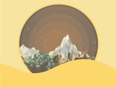 The Scoop Badge #illustration #overlay #mountains #poly