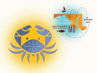 Dribbble - Please Drive Gently by Nate Luetkehans #illustration #baltimore #crab