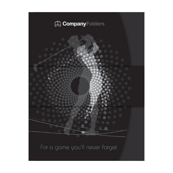 The Golf Swinger Presentation Folder Template #file #golf #illustrator #design #golfing #geometric #golfer #silhouette #template #ai #adobe #folder