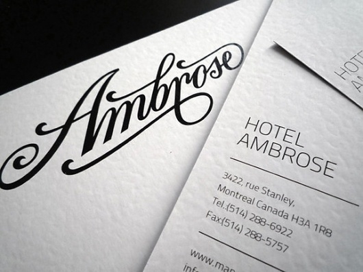 Onestep Creative - The Blog of Josh McDonald » Ambrose Hotel by Miklos Kiss #ambrose #script #branding #identity #hotel
