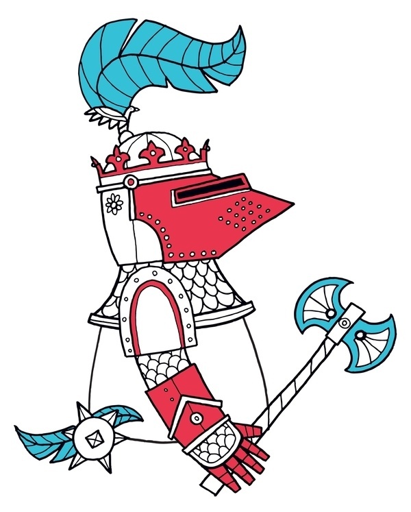 Knight Time #allan #helmet #feather #knight #soldier #medeval #axe #armour #deas