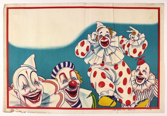 1960s clown advertising primary colors