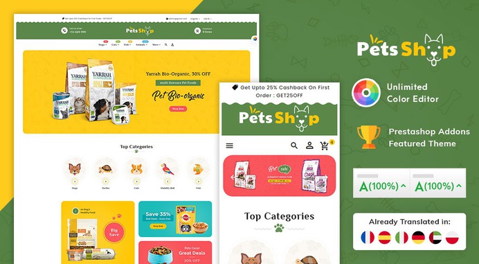 #Pets #Care & #Animal Shop - #Prestashop #Responsive #Theme #eCommerce #Website #Design #Template