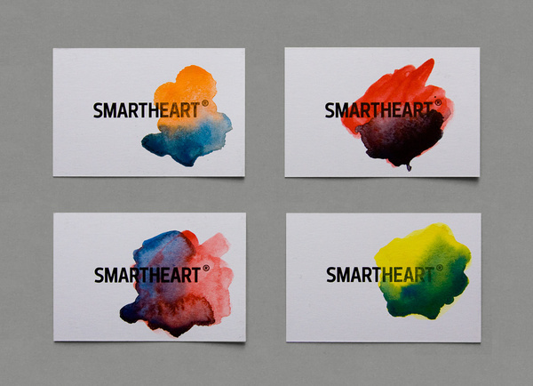 emotional logotype #heart #business #emotion #logic #card #smart #identity #dinamic #watercolor