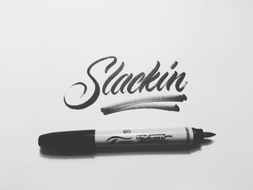 😔 Been slackin on my practice need to get back into it 🙁 - #lettering #calligritype #sharpie #sharpiebrushpen #slackin #handlettering