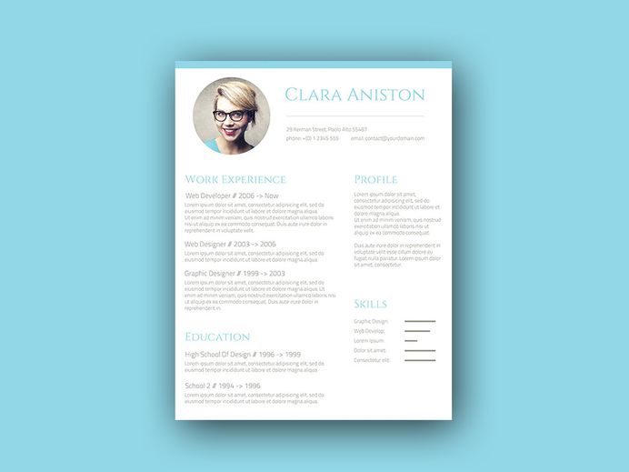 Aniston Resume - Free Personal Resume Template with Simple Design