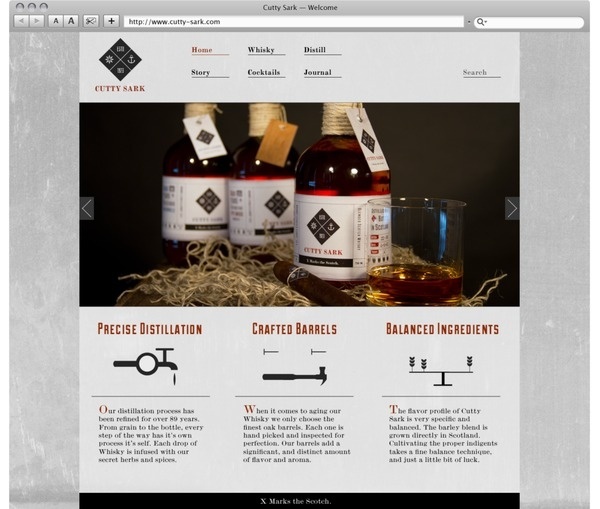 Cutty Sark Whiskey #whiskey #cigar #branding #nuts #scotch #website #wood #twine #identity #bar #drinks #type #web #cocktails