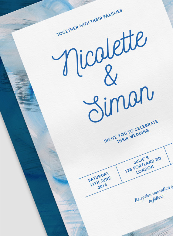 #wedding #invitation #watercolour #typography #minimalist #contemporary #designer #paper #craft