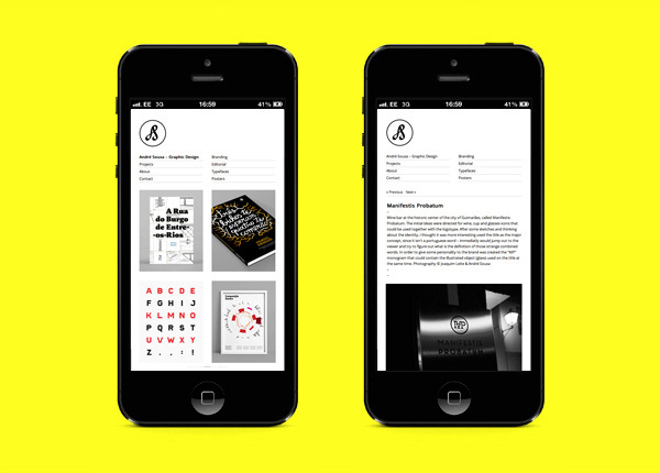 Portfolio Website on Behance #sousacom #small #smartphone #andre #size #screen #layout #collumns