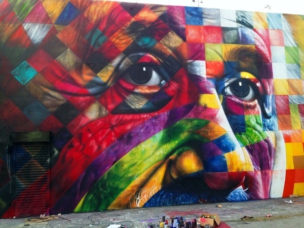 Street Art Portrait Of Einstein By Eduardo Kobra In Los Angeles, USA #painting #mural #art #street