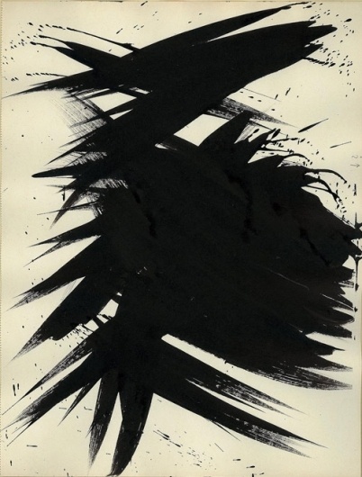Hans Hartung, Untitled,Â 1956, Ink on paper, 34.5 x... #hartung #hans