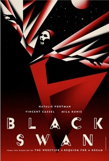 Frighteningly Beautiful Black Swan Posters Inspired By Vintage Graphic Design #swan #red #design #black #poster