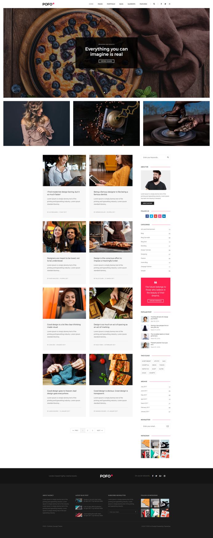 Pofo - #Creative #Portfolio and #Blog #WordPress Theme for Blog #Grid by #ThemeZaa