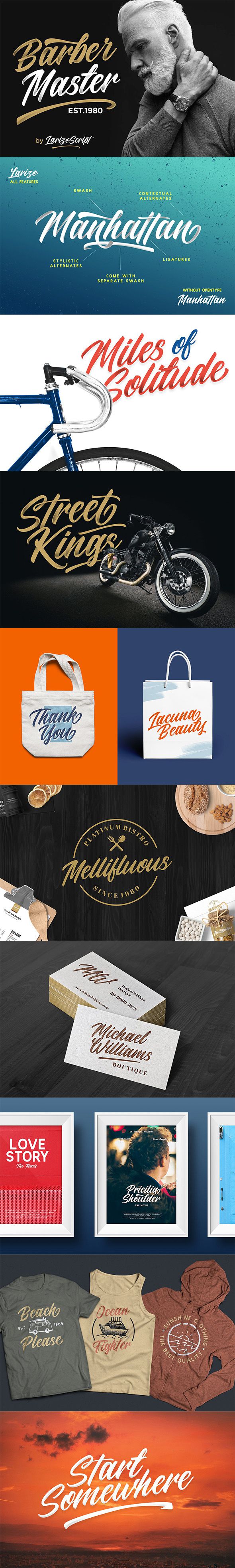 Larizo Script Font by letterhend