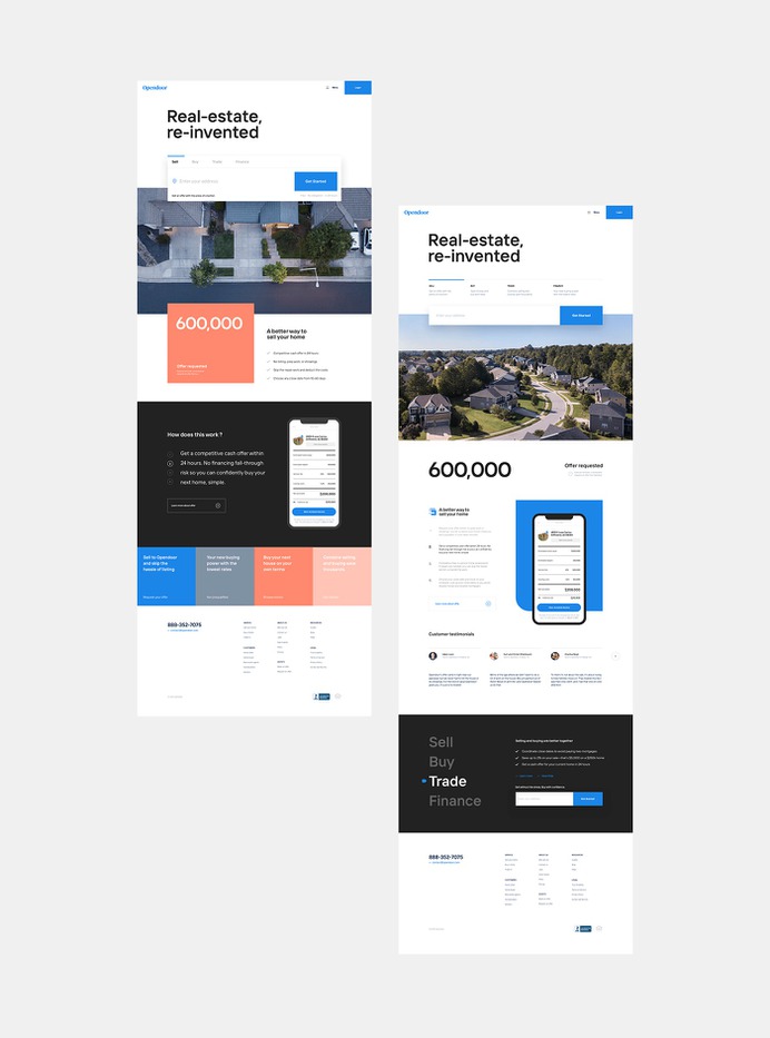 Homepage tech real estate company