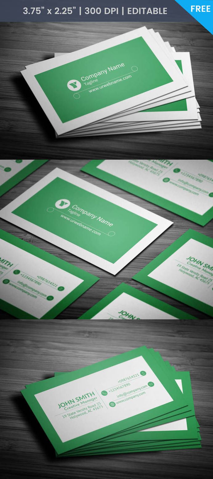 Free Green Business Card Template